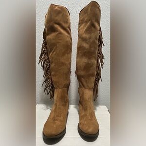 Mossimo Supply Company Leather Boots - Tan - 6 - 21” Tall - 1 1/4” Heel